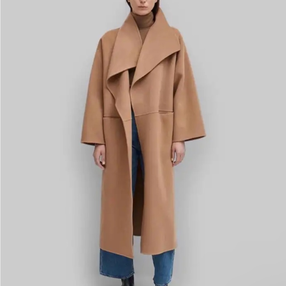 Camel long wool coat